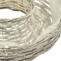 Artikel Pflanzschale Weide Pflanzring Natur Weiß Ø25/30cm 2er-Set