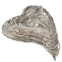 Artikel Pflanzschale Rattan Herzform Natur Weiß 30x35cm