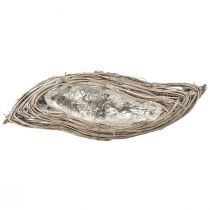 Artikel Pflanzschale Welle Rattan Natur Weiß 40x14x6cm 2St