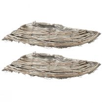 Artikel Pflanzschale Welle Rattan Natur Weiß 40x14x6cm 2St