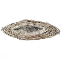 Artikel Pflanzschiffchen Rattan Reben Natur Weiß 40x13cm 2 Stück