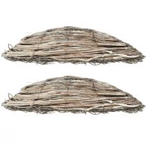 Artikel Pflanzschiffchen Rattan Reben Natur Weiß 40x13cm 2St - Landhaus Deko Pflanzen