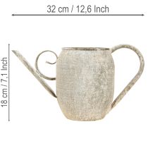 Artikel Pflanztopf Gießkanne Metall Vintage 32x10,5x18cm Grau Patina