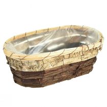 Artikel Pflanzwanne aus Holz mit Folie, oval, 3-farbig, 3er-Set