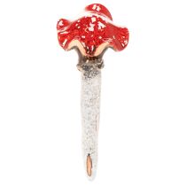 Artikel Pilz-Stecker Dekofigur Mädchen und Junge Fliegenpilz mit Gesicht aus Keramik 13 cm 2er Set
