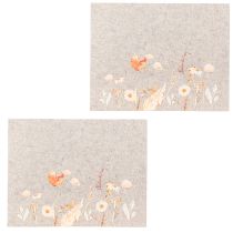 Artikel Filz-Tischsets Blumendesign Grau 45x35cm 2 Stück Innenbereich