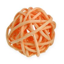 Rattanball Orange, Apricot, gebleicht 72St