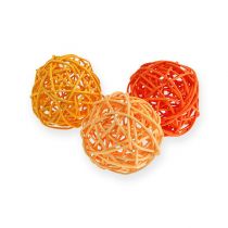 Rattanbälle Ø4,5cm Orange sortiert 30St