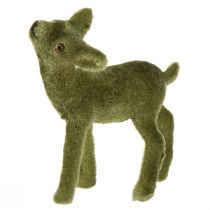 Artikel Reh Dekofiguren Weihnachten Grün beflockt Reh mit Kitz im Set H9/5,5cm 4 St