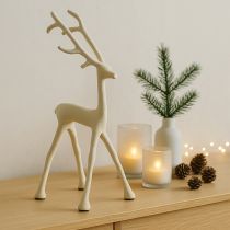 Artikel Rentier Figur aus Metall mit ausladendem Geweih für weihnachtliche Dekoration