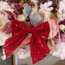 Artikel Rote Geschenkschleifen aus Samt mit Pailletten 12 cm 4 Stück