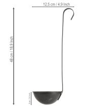 Artikel Metall-Pflanzschale Anthrazit Ø12,5cm 3er-Set zum Hängen