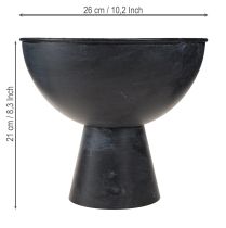 Artikel Schale mit Fuß Metall Pokalschale Anthrazit Ø26cm H21cm