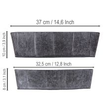Artikel Ovale Metallschalen Schwarz Grau 32,5cm/37cm Vintage-Design Set 2 Stück