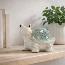 Artikel Schildkröte aus Keramik 22cm grün-weiß für Wohnraumdekoration