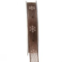 Artikel Schneeflocken Deko Band mit Draht Braun Rosa B15mm L15m