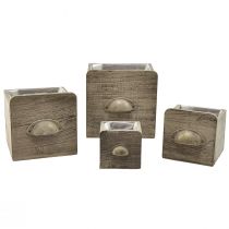 Artikel Holz Schubladen Set mit Griffen, Braun Gewischt, 4er-Set, verschiedene Größen