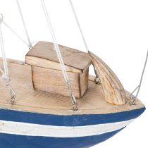 Artikel Segelboot Deko aus Holz 54 cm Blau für maritimes Wohnambiente