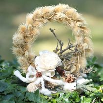 Artikel Handgefertigte Holzblumen aus Sola-Holz in Creme zur stilvollen Dekoration