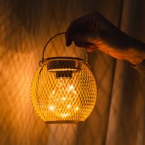 Artikel Solarlaterne aus Metall in Türkis mit LED, 12 cm Höhe