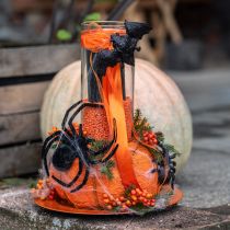 Artikel Kunststoff Dekofiguren Spinne und Fledermaus schwarz glitzernd 10cm 14cm 3-teiliges Set
