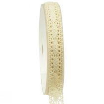 Spitzenband Creme Häkelband Schmuckband B18mm L20m
