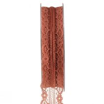 Artikel Spitzenband Orange Schmuckband mit Blumen B25mm L20m