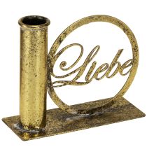 Artikel Stabkerzenhalter Metall Liebe Antik Optik Gold 13×5×10,5cm