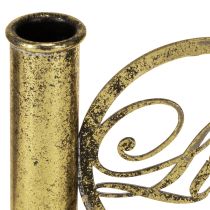 Artikel Stabkerzenhalter Metall Gold Liebe 13×5×10,5cm Antik-Optik