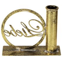 Artikel Stabkerzenhalter Metall Liebe Antik Optik Gold 13×5×10,5cm