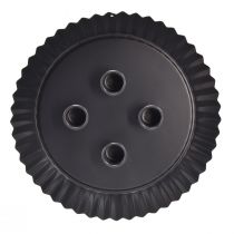 Artikel Stabkerzenhalter aus Metall in Schwarz, Ø 24 cm, Kuchenform für 4 Kerzen