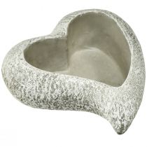 Artikel Steinguss Herz Pflanzschale Pflanzherz Grau Weiß 19×19×7cm