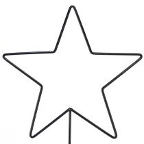 Artikel Schwarze Stern-Dekorationen aus Metall auf Holzsockel, 30x10x60cm, 2 Stück