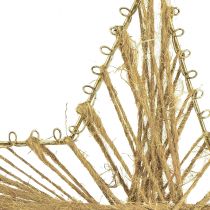 Artikel Stern aus Jute, goldfarben, 20cm, 4 Stück, rustikale Weihnachtsdekoration