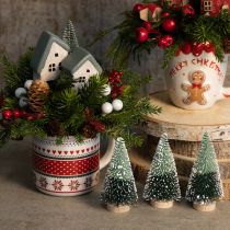 Artikel Mini Tannenbaum Deko mit Schnee auf Holzfuß 6er Set