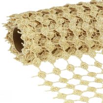 Artikel Tischband Gitter Gold Creme mit Glitter B19cm L1,5m