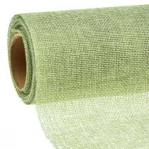 Artikel Tischläufer Grün Hellgrün mit Jute, Dekostoff 29×450cm - Elegantes Tischband für Ihre Festliche Dekoration