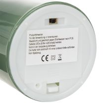 Artikel Tischlampe Glas Blumenmuster LED 23 cm Grün