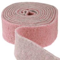 Artikel Topfband Dekoband Wollfilz Wolle Altrosa Grau 7,5cm 5m