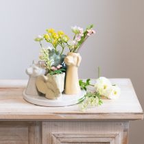 Artikel Keramikvasen-Set mit Tiermotiven, 6-teilig, Höhe 10 cm, Durchmesser 13 cm, Weiß, Rosa, Gelb