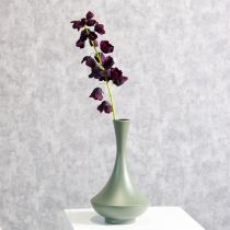Artikel Vase aus Metall, geschwungene Form, 33 cm, mattgrün, Innenbereich