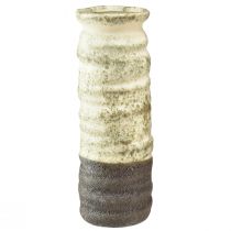 Artikel Vase Keramik Deko für Trockenfloristik Creme Graugrün H34cm