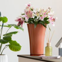 Artikel Dekovase Rosa Kunststoff in Glasoptik für Blumen und Gräser Ø28,5cm H45cm