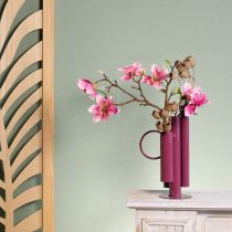 Artikel Metallvase modern schlank 31 cm Höhe weinrot für Tischdekoration