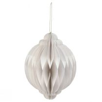 Artikel Weihnachtskugel Papier Weiß Ø15cm Höhe 20cm FSC