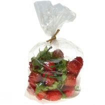 Artikel Walderdbeeren Deko aus Kunststoff 3,5 cm Rot-Grün 24 Stück