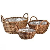 Artikel Rustikales Weidenkorb-Set mit Tragehenkeln – 3 Größen (40cm, 33cm, 26cm) – Multifunktional für Heim und Garten – Set aus 3St