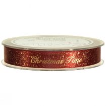 Artikel Weihnachtsband Christmas Time Band Rot Gold 15mm 20m