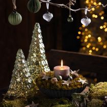 Artikel Weihnachtsbaum LED dekorativ glänzend Glas Vintage Grün Gold