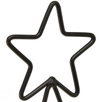 Artikel Weihnachtsbaum aus Metall mit Holztablett und Stern – 25x18x66 cm – Schwarz